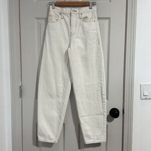 FRAME Barrel Jeans Womens 23 White Cotton Hi Rise Minimalist Scandi Quiet Luxury